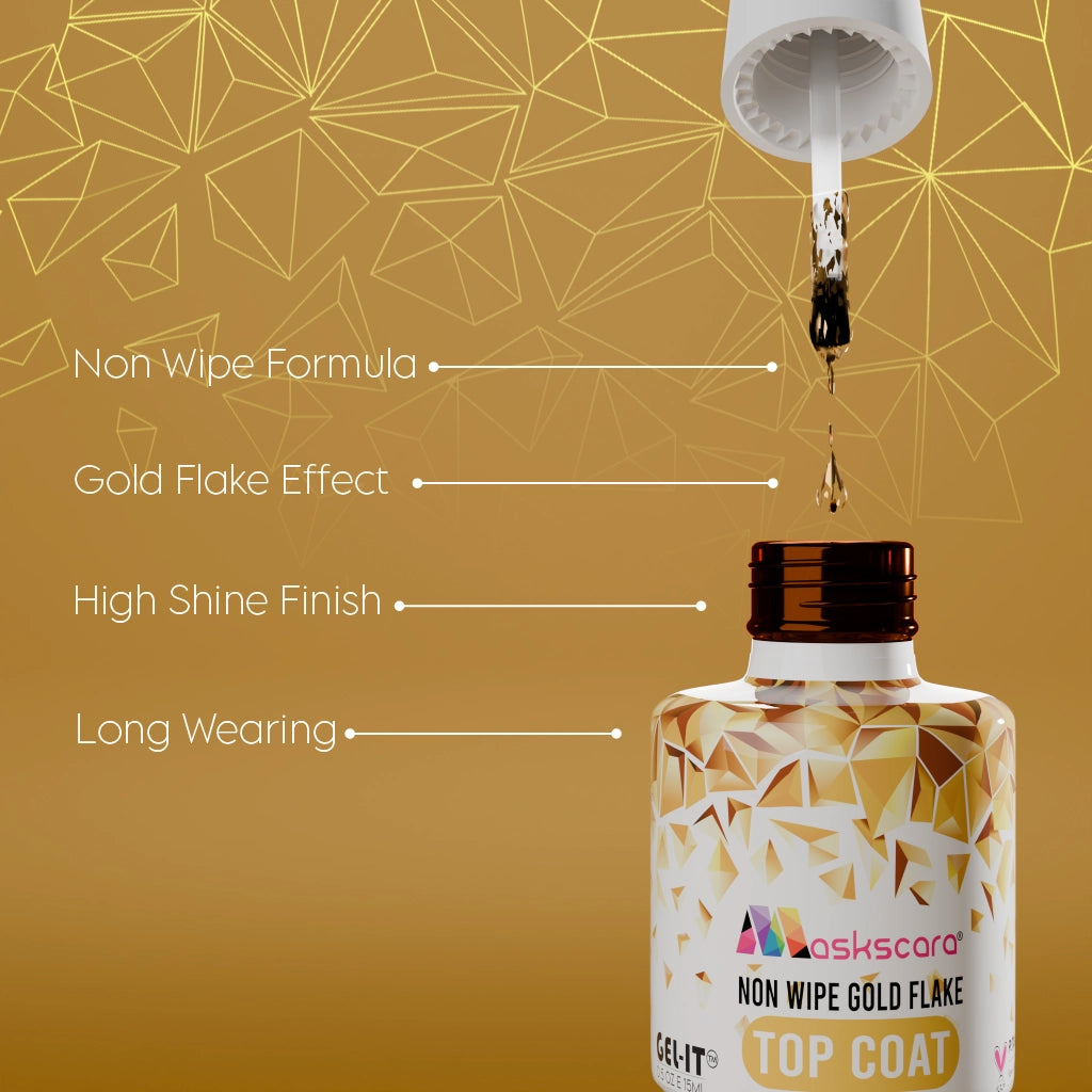 Non Wipe Top Coat - Gold Flake - 15ml