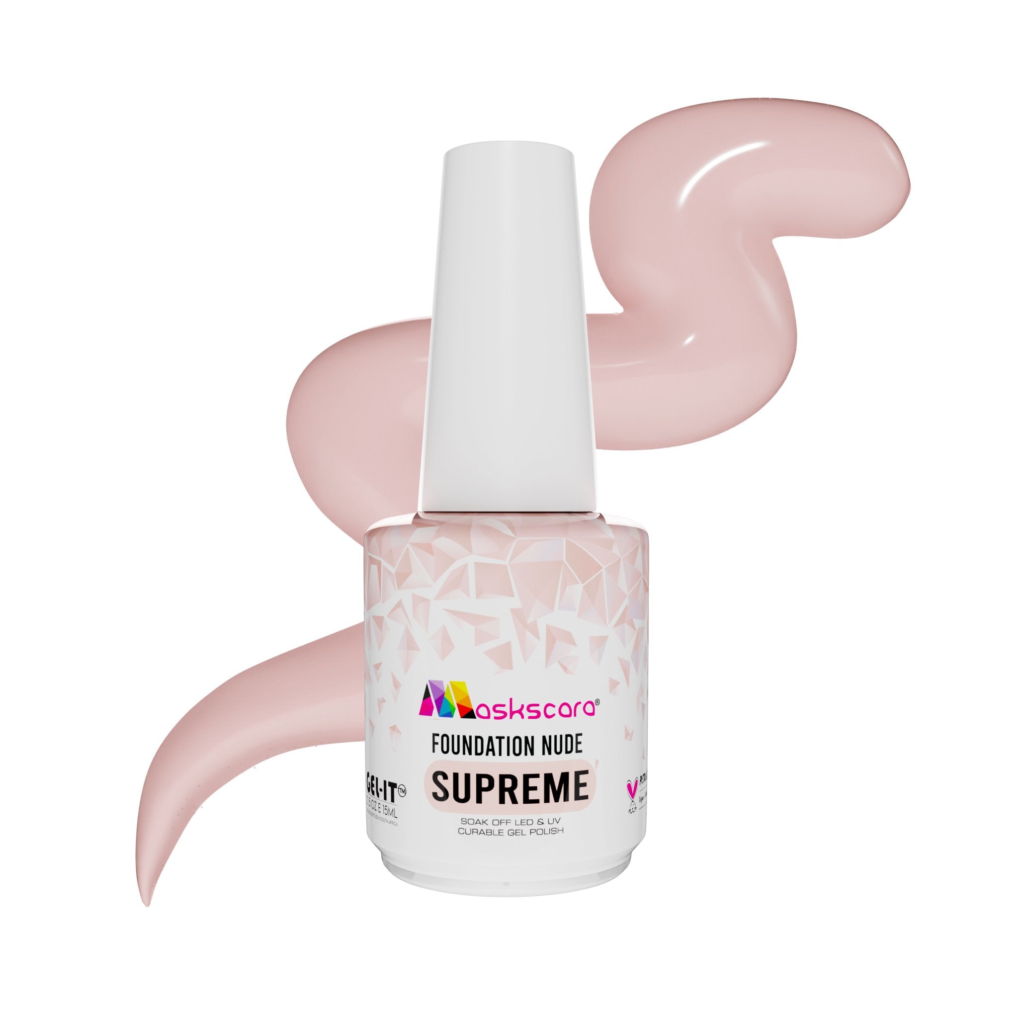 <img scr = “Maskscara Supreme Nail Foundation - Nude.jpg” alt = “Nude Supreme Foundation Gel by the brand Maskscara”>