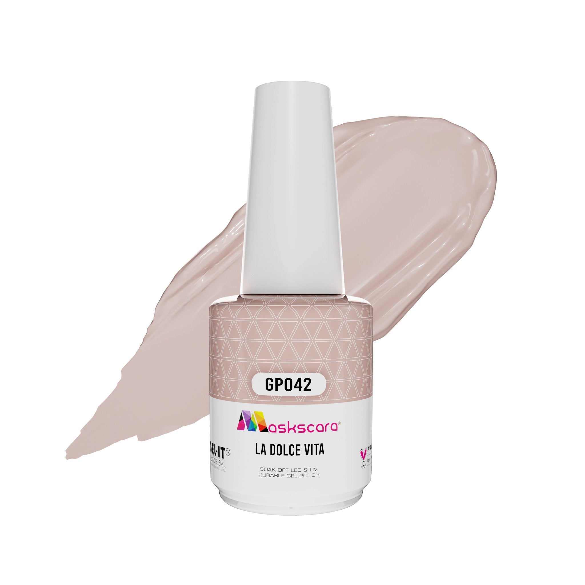 <img scr = “ GP042 LA Dolce Vita.jpeg” alt = “Linen gel polish colour by the brand Maskscara”>