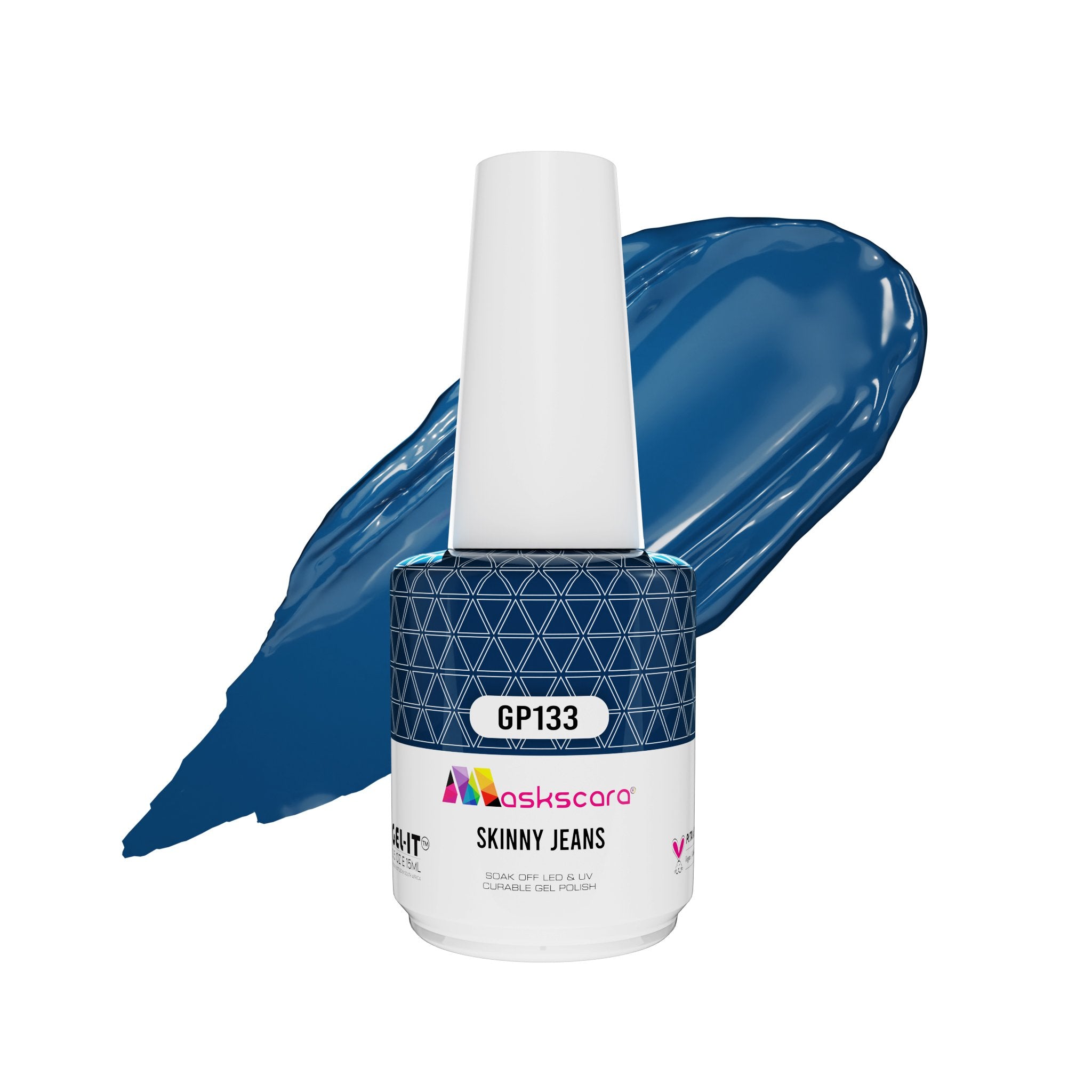 <img scr = “ GP133 Skinny Jeans.jpeg” alt = “Denim Blue gel polish colour by the brand Maskscara”>