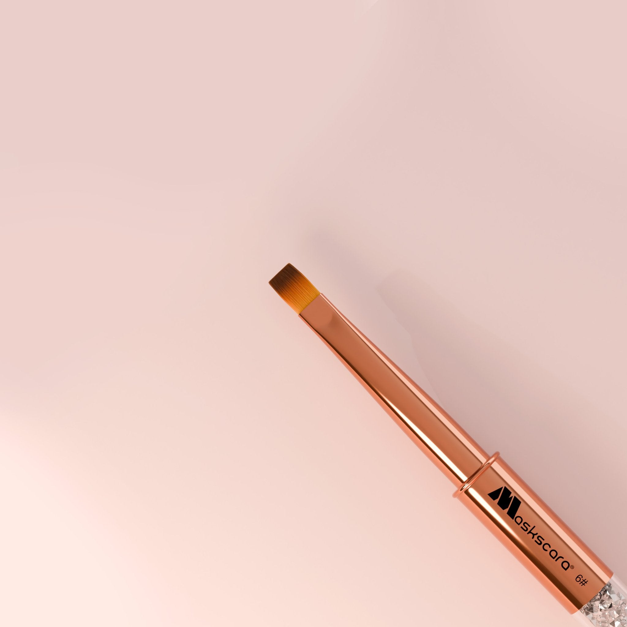 <img scr = “Maskscara Rose Gold Size 6 Acrylic Brush.jpg” alt = “Size 6 Rose Gold Acrylic Brush by the brand Maskscara”>