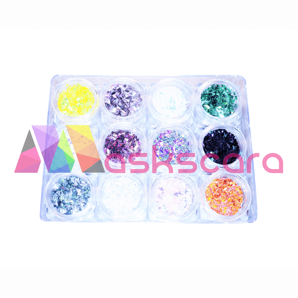 12 Pack Geometric Triangle Glitter - Maskscara