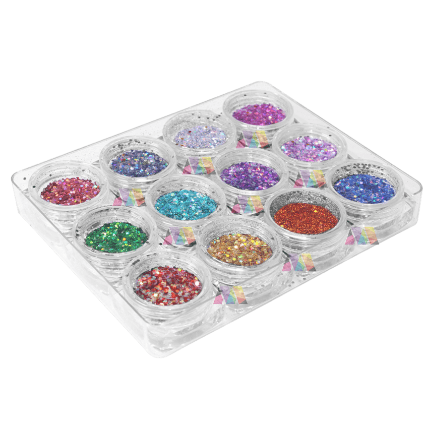 12 Pack Holographic Glitter - Maskscara
