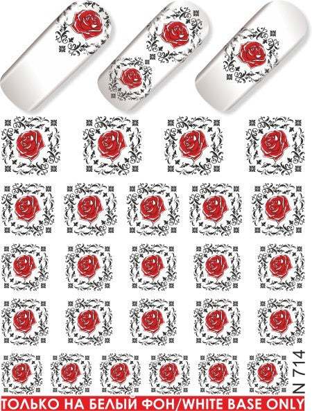 Red Rose Black Lace Water Transfer - 714 - Maskscara