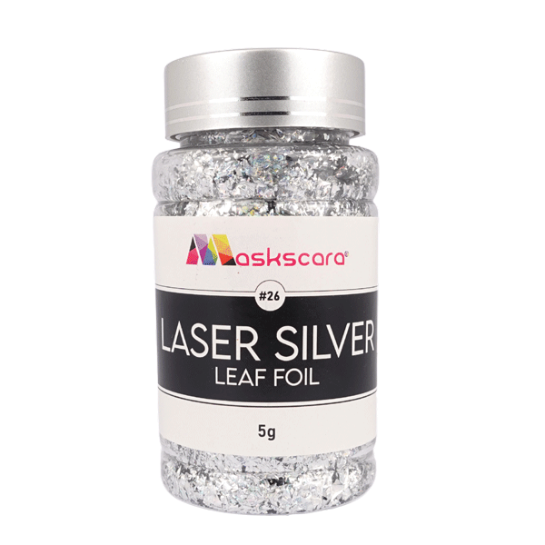 Metallic Leaf Foil pots - 5G Laser Silver - Maskscara