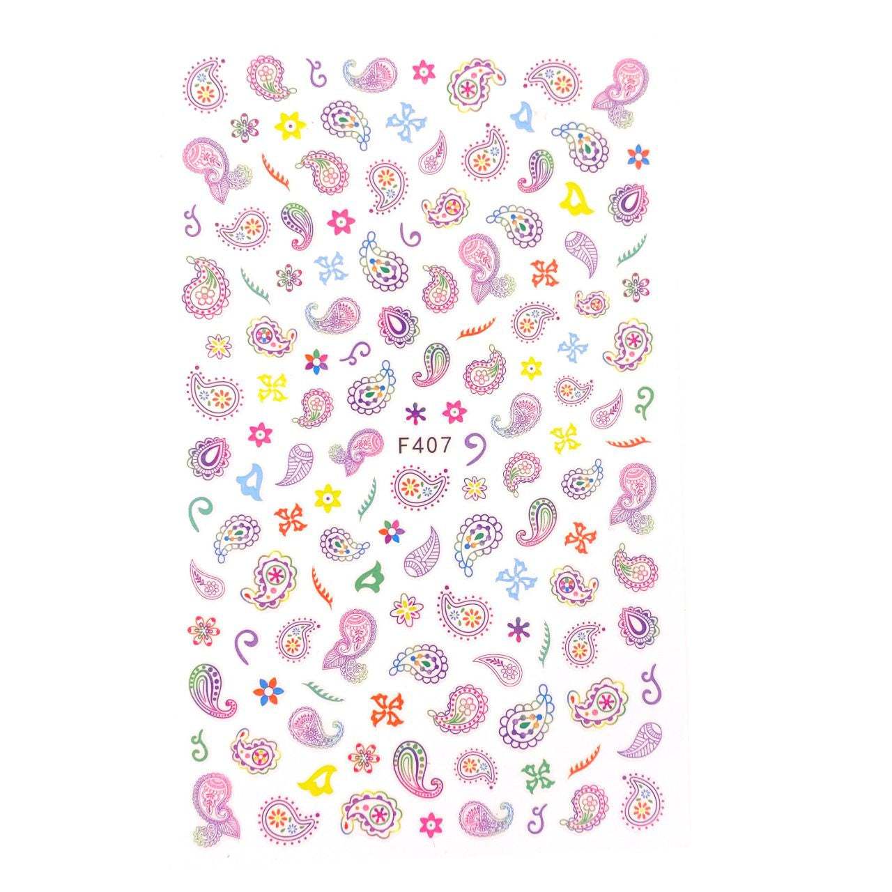 Nail Sticker - Paisley Rainbow - Maskscara