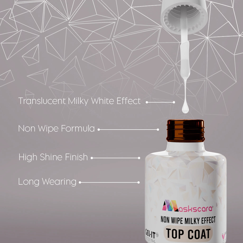 Non Wipe Top Coat - Milky Effect - 15ml