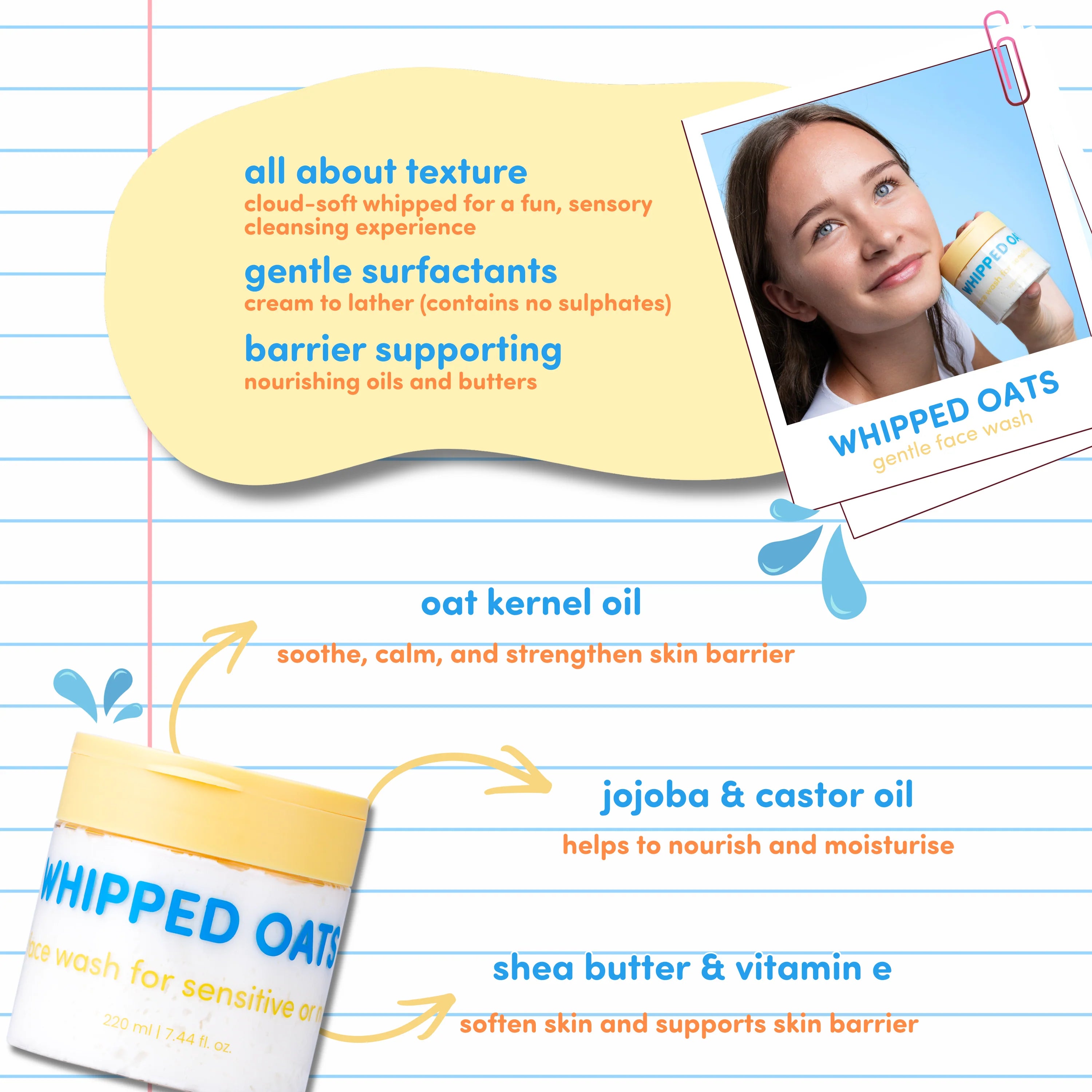 DEWII Whipped Oats Face Wash with Oat Kernel Oil