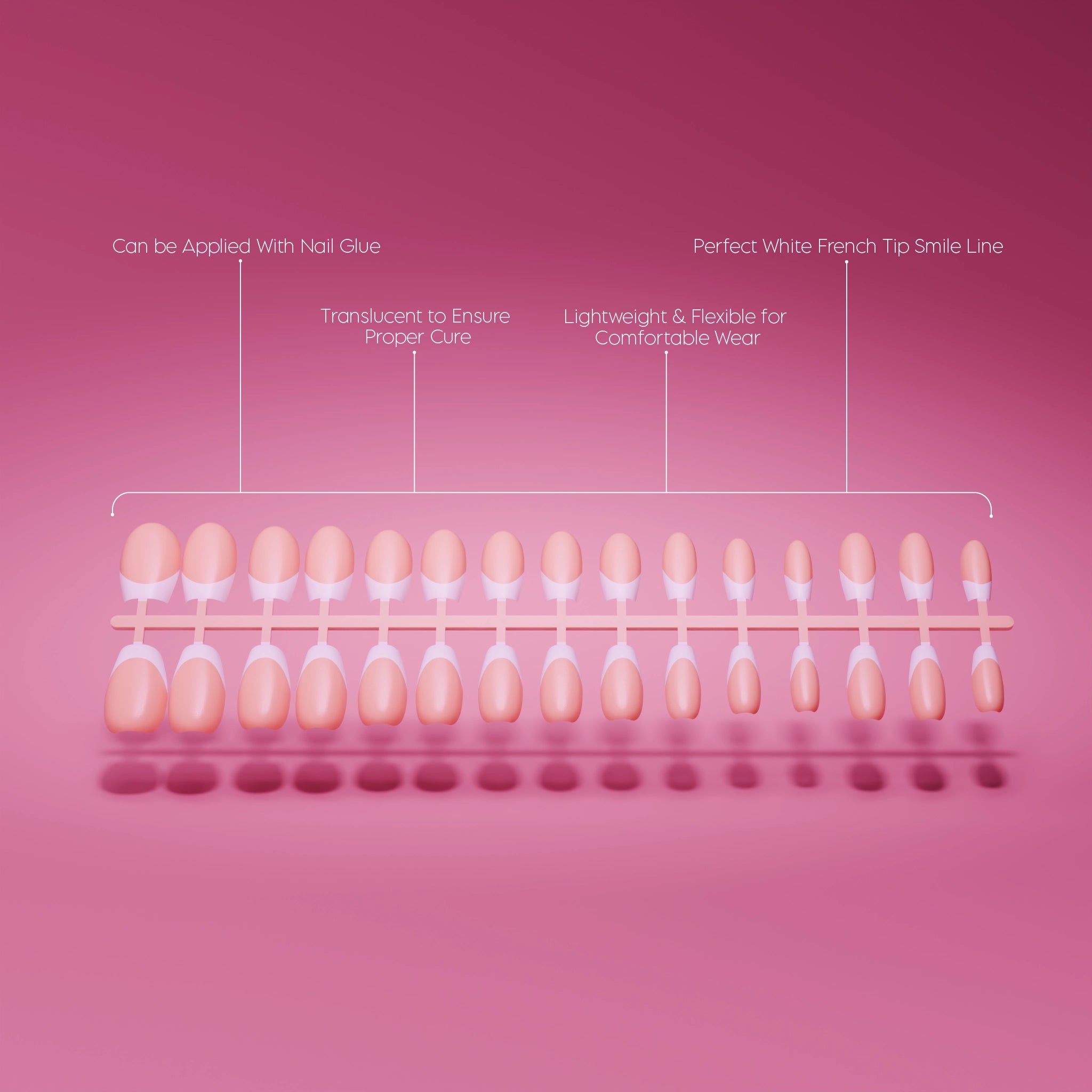 Full Cover French - Long Square Pink Tips (7)