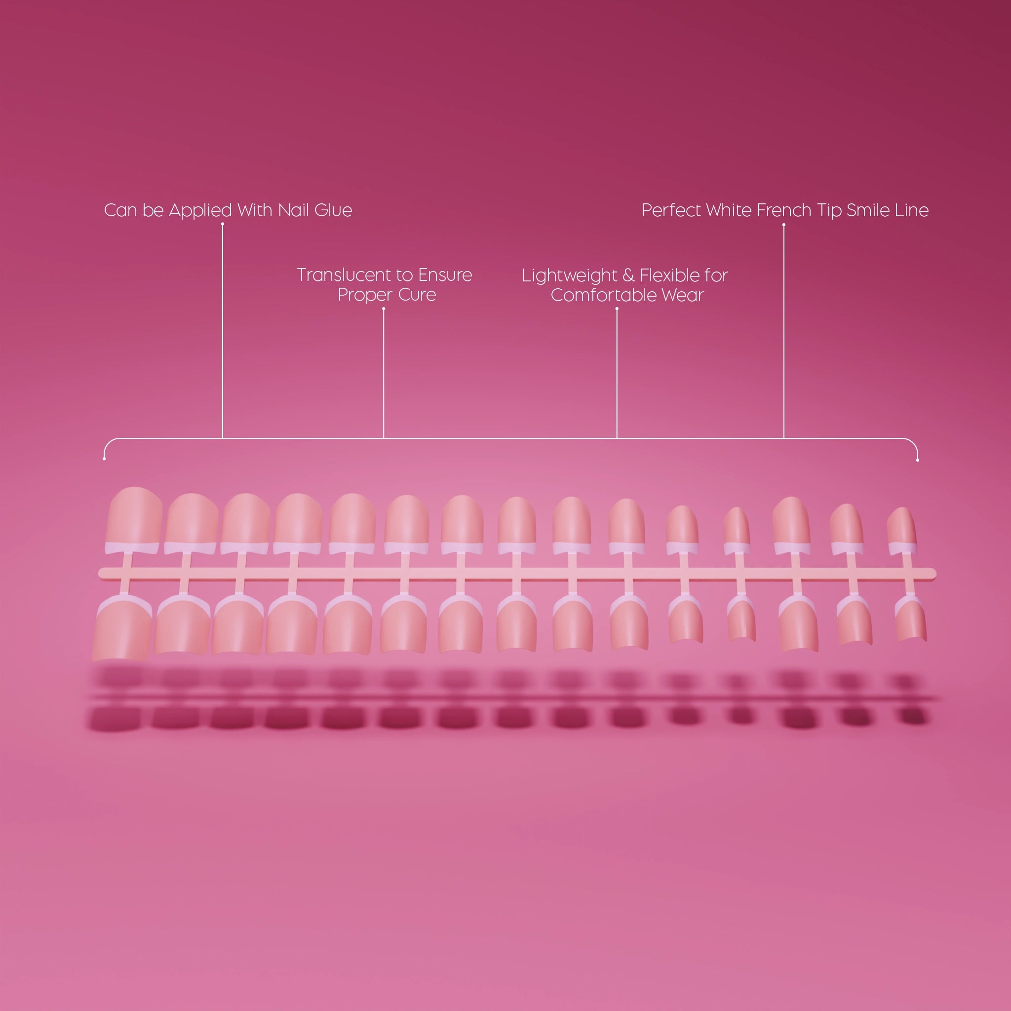 Full Cover French - Short Square Pink Tips (12)