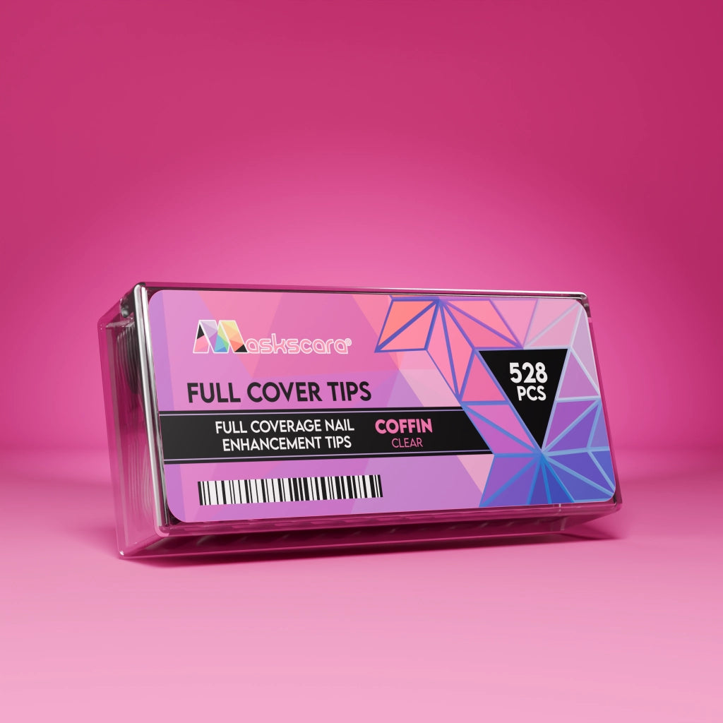 Full Cover Clear Coffin Long Tips