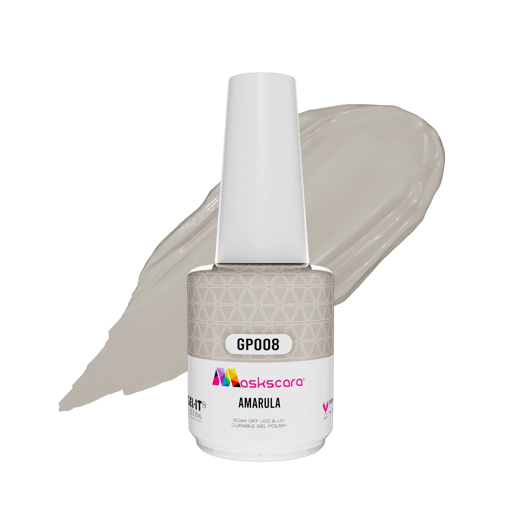 <img scr = “ GP008 Amarula.jpeg” alt = “Cream gel polish colour by the brand Maskscara”>