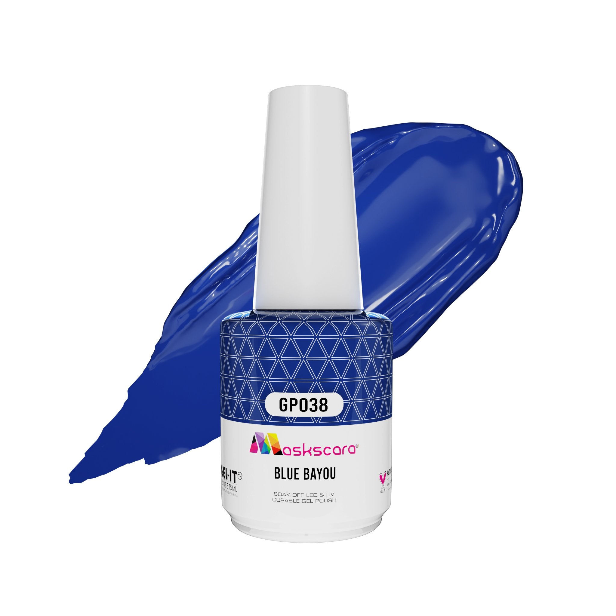 <img scr = “ GP038 Blue Bayou.jpeg” alt = “Deep Blue gel polish colour by the brand Maskscara”>