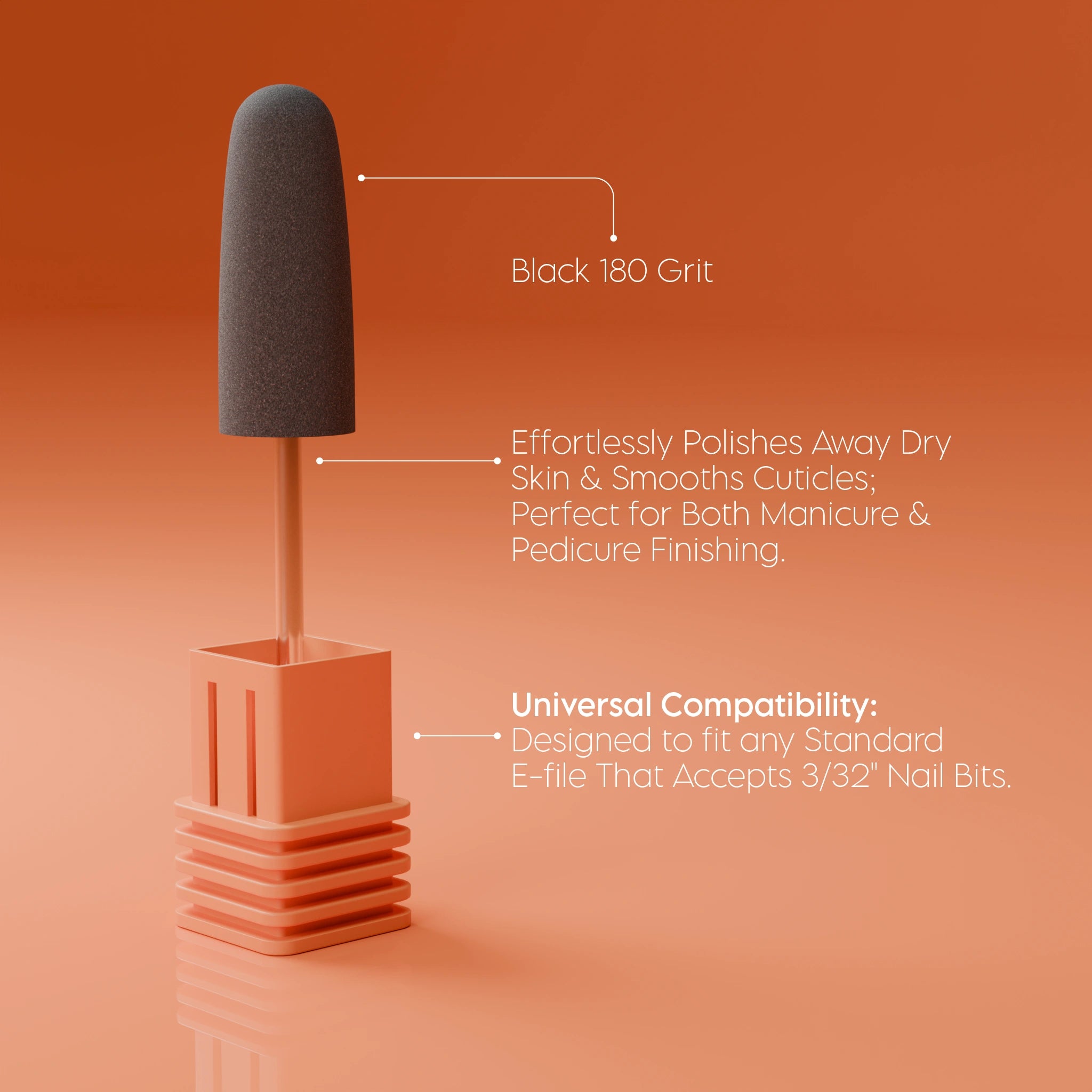 Black Silicone E File bit #180