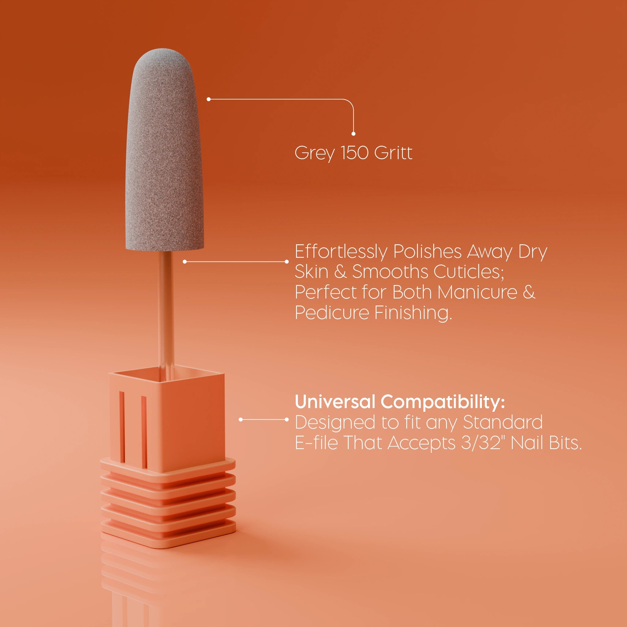 Grey Silicone E File bit #150