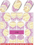Gold with Pink Lace & Stripes Water Transfer - 44 - Maskscara