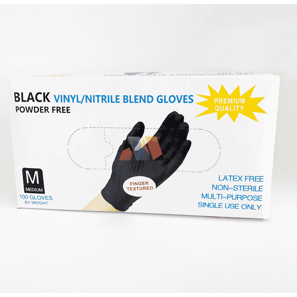 Nitrile Gloves - Black Medium - Maskscara