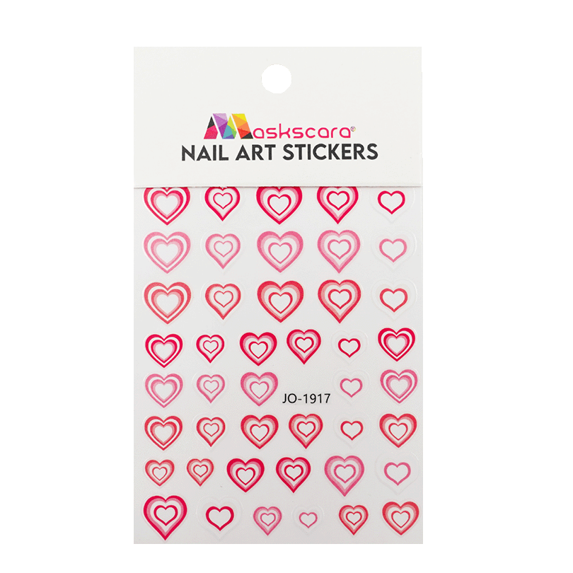 Nail Art Sticker - Ombre Hearts Pink & Peach - Maskscara