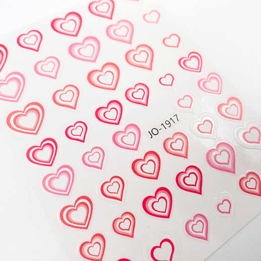Nail Art Sticker - Ombre Hearts Pink & Peach - Maskscara