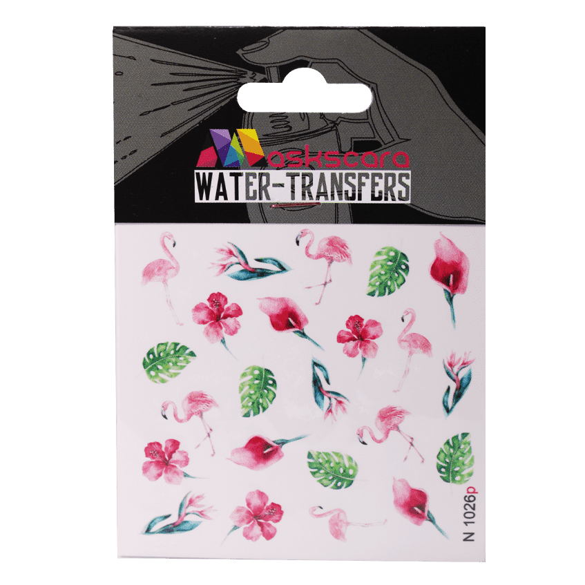 Flamingos & Flowers Water Transfer - 1026p - Maskscara
